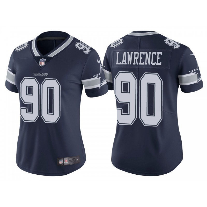 Women's Dallas Cowboys #90 DeMarcus Lawrence Navy Vapor Untouchable Limited Stitched Jersey(Run Small)